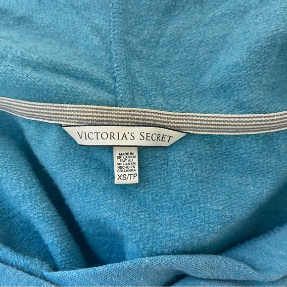 Victoria’s Secret Angel Teal Logo Sleeve Hooded Sweatshirt Xsmall Women’s - Picture 8 of 10